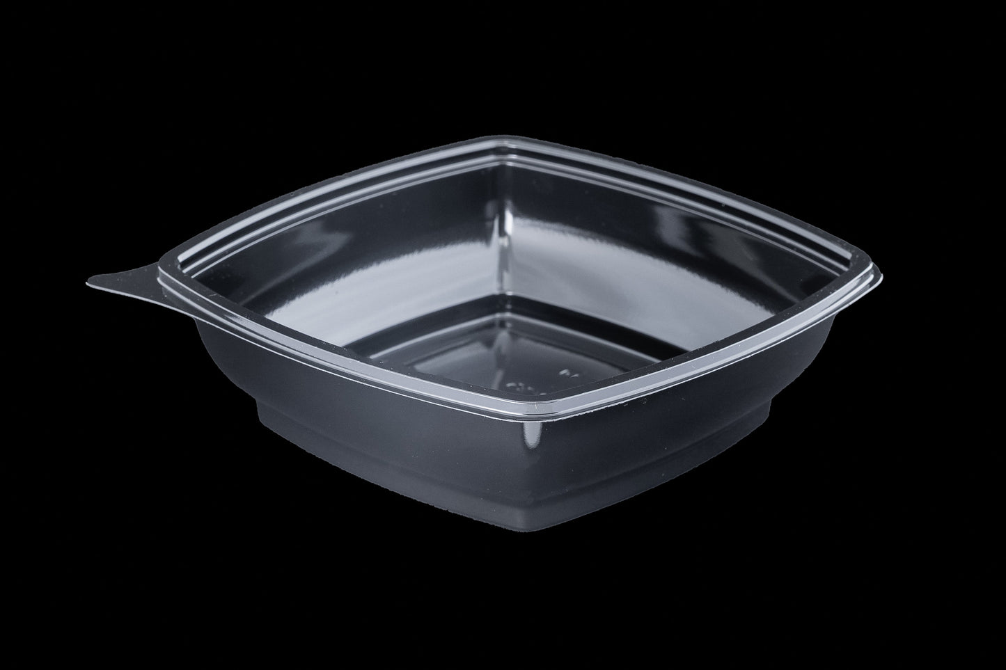 750cc Square Black Salad Container
