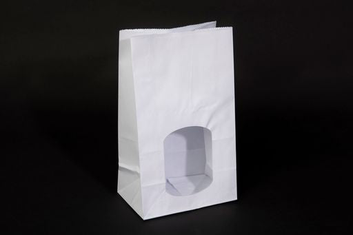 152x254x254mm White Window Paper SOS Bag (6"x10"x10")